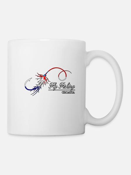 Fliegenfischen Angeln Kroatien Fischer Geschenk - Tasse - Weiß