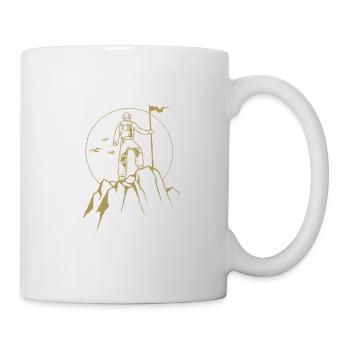 Summit hiking mountain T-shirt - Mug - white - Right