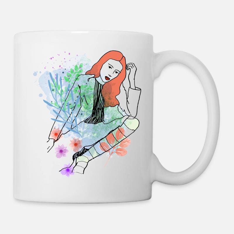 Frau Blume - Tasse - Weiß