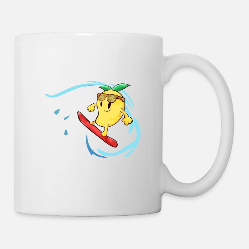 Surfer sur la mangue, surf, vagues, mer, été - Mug blanc - blanc