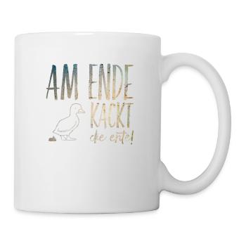 At the end the duck poops funny saying Ruhrpott - Mug - white - Right