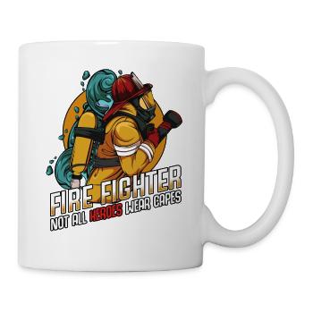 Firefighter superhero statement sayings gift idea - Mug - white - Right