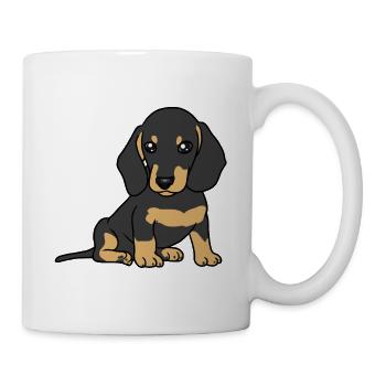 Petit teckel race chien chien animaux chiens - Mug blanc - blanc - Droite