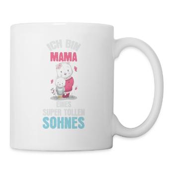 Ich bin Mama eines super tollen Sohnes - Tasse - Weiß - Rechts