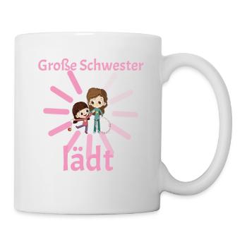 Große Schwester lädt loading Geburt Kind Schwanger - Tasse - Weiß - Rechts