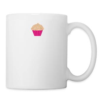 Restez calme Restez calme et mangez un petit gâteau - Mug blanc - blanc - Droite