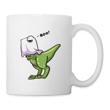 Dinosaurierentwurf Halloweens T Rex Lustiger Entwurf - Tasse - Weiß - Rechts