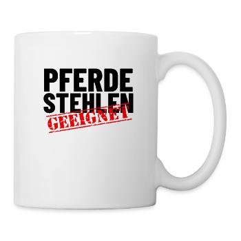 Pferde stehlen mit Freunden - Freundschaft Shirt - Tasse - Weiß - Rechts