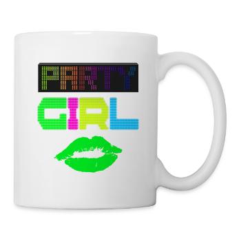 Party Girl Neon Rave Disco Dance Glow Gift - Mug - white - Right