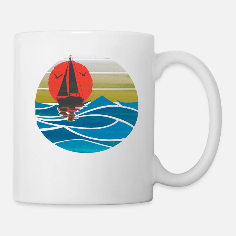 vague océan - Mug blanc - blanc
