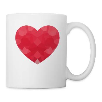 POLYGON HEART Birthday Valentine Hearts - Mug - white - Right