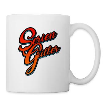 Serien Griller Mann Frau Kind - Tasse - Weiß - Rechts