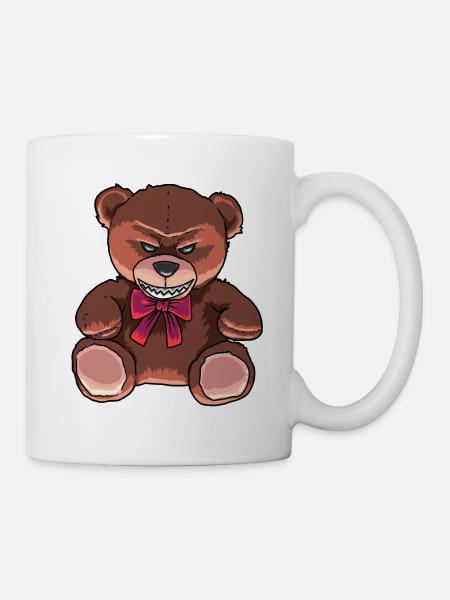Horror Teddy verdorben schlecht Horror Halloween - Tasse - Weiß