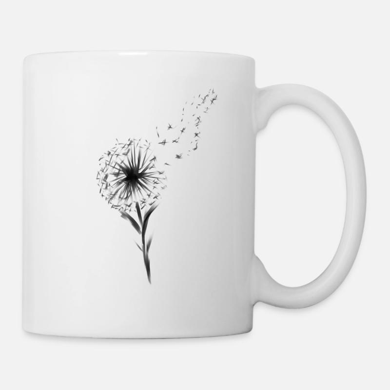 Schwarze Blume - Tasse - Weiß