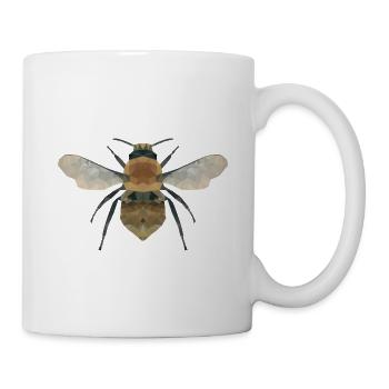 Bee, wasp, bumblebee polygon geometric - Mug - white - Right