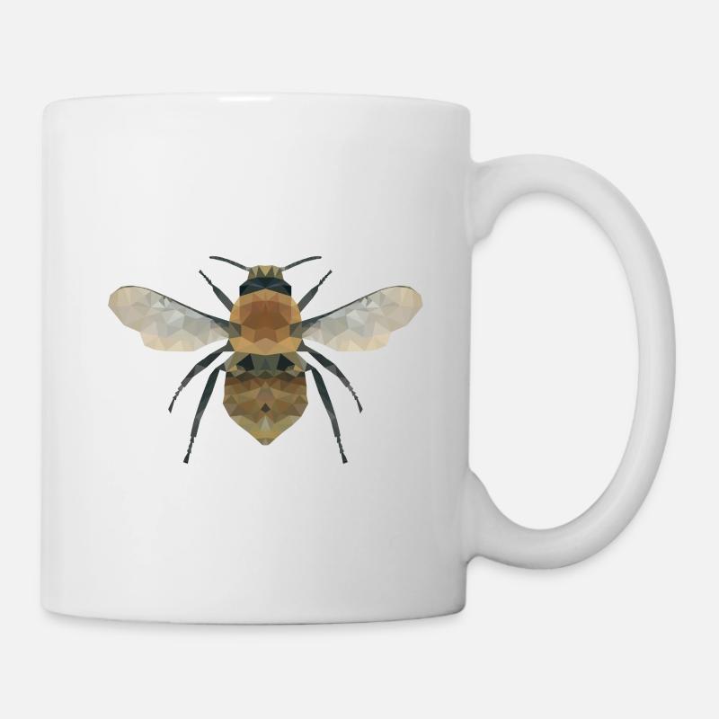 Biene, Wespe, Hummel polygon geometrisch - Tasse - Weiß
