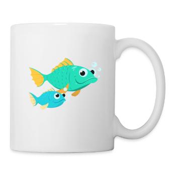 Poisson avec bébé poisson - Mug blanc - blanc - Droite