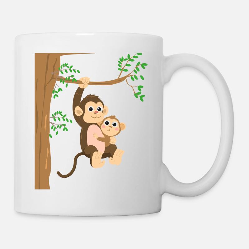 Back to the Jungle Affen Design - Tasse - Weiß