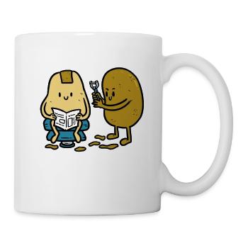 Kartoffel beim Friseur - Tasse - Weiß - Rechts