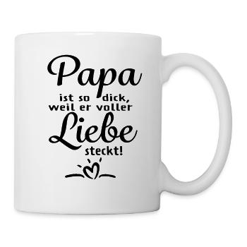 Papa dick voller Liebe T-Shirt Vatertag Baby Body - Tasse - Weiß - Rechts