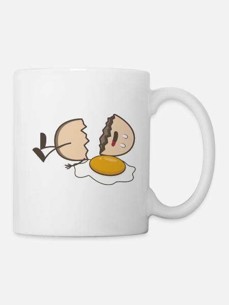 Oeuf cassé. oeuf cassé - Mug blanc - blanc