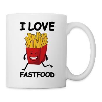Fries Fastfood Pommes - Tasse - Weiß - Rechts
