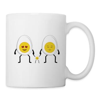 Egg Family Eier Familie - Tasse - Weiß - Rechts
