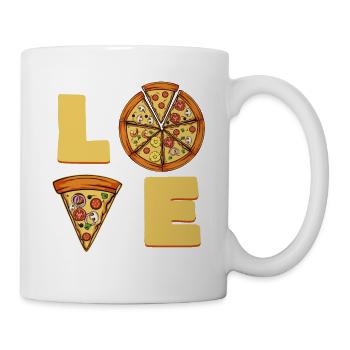 Pizza Love - Tasse - Weiß - Rechts