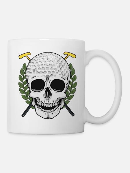 Golf Totenkopf Golfer Sportverein - Tasse - Weiß