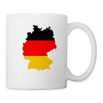 Deutschland Land Umriss Schwarz Rot Gold Geschenk - Tasse - Weiß - Rechts