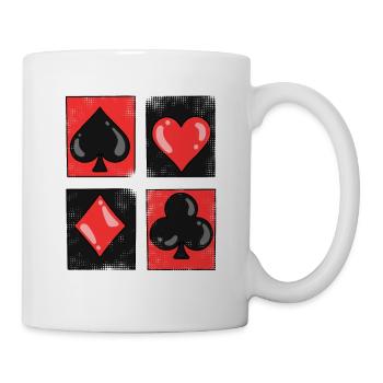 Spielkarte Kartenspiel Poker Black Jack Geschenk - Tasse - Weiß - Rechts