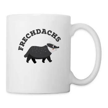 frechdachs Dachs frech süß lustig Tierliebe - Tasse - Weiß - Rechts
