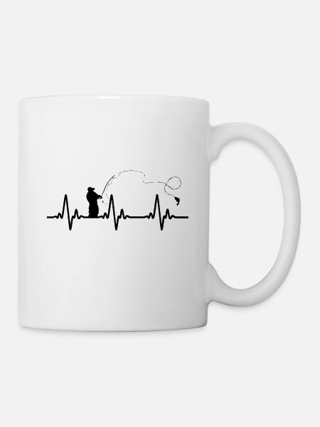 Herzschlag fischen für Fischer - Tasse - Weiß