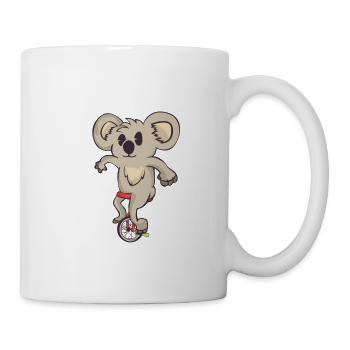 Einrad Koala Bär Zootiere Kinder Zirkus Geschenk - Tasse - Weiß - Rechts