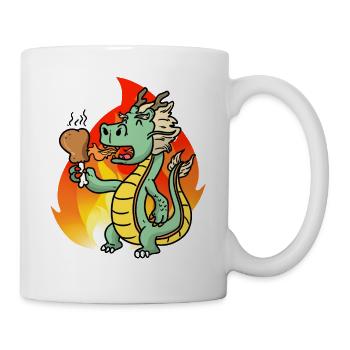 Little dragon grill chicken hunger Dino KInd - Mug - white - Right