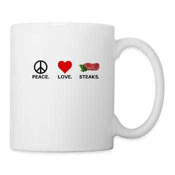 J'adore les steaks viande amour carnivore viande - Mug blanc - blanc - Droite
