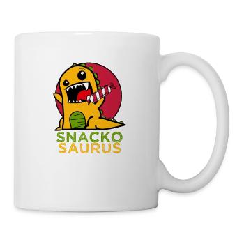 Snackosaurus mit Bonbon lustiger T-Rex Dinosaurier - Tasse - Weiß - Rechts