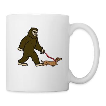 Bigfoot avec chien - Mug blanc - blanc - Droite