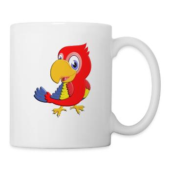 Parrot Feathers Ara Bird Birds Comic Parrot Bird - Mug - white - Right