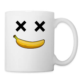 lustiges Banane Smile lach emoji - Tasse - Weiß - Rechts