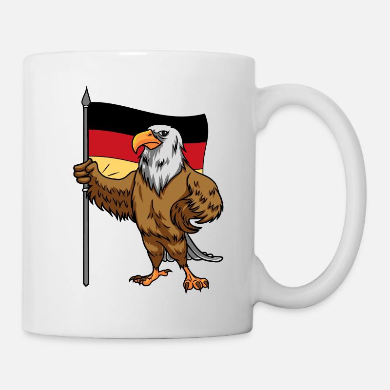 Eagle Bird Allemagne Pays du drapeau UE Europe - Mug blanc - blanc