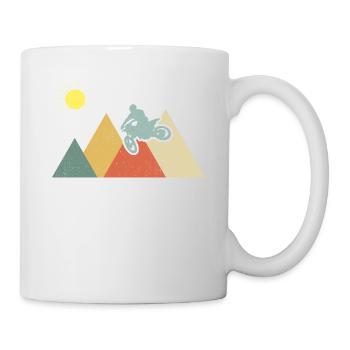 Motocross Bike Motorrad Retro Vintage Geschenk - Tasse - Weiß - Rechts