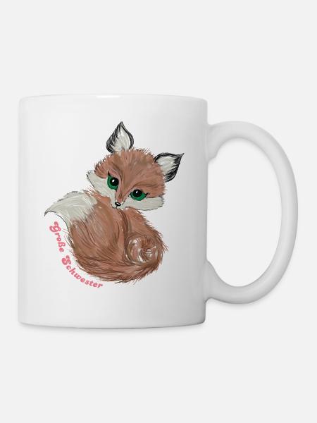 Große Schwester, Geschwister, kleiner Bruder - Tasse - Weiß