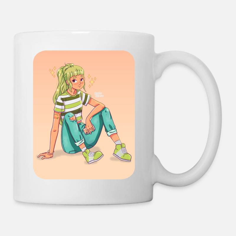 Fille verte - Mug blanc - blanc