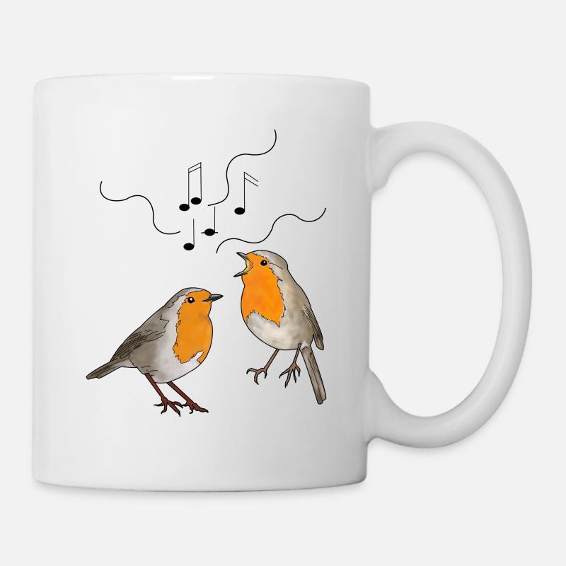 Singing robins - Mug - white
