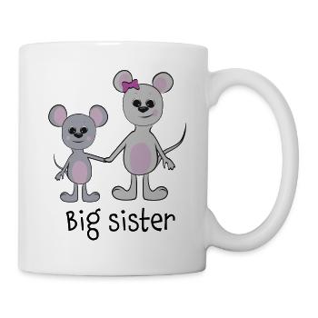 cute mouse siblings "Big sister" - Mug - white - Right