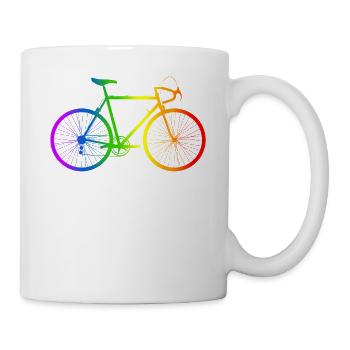 Road bike sport bike rainbow colors rainbow - Mug - white - Right