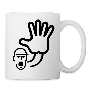 Stop / Signe De La Main - Mug blanc - blanc - Droite