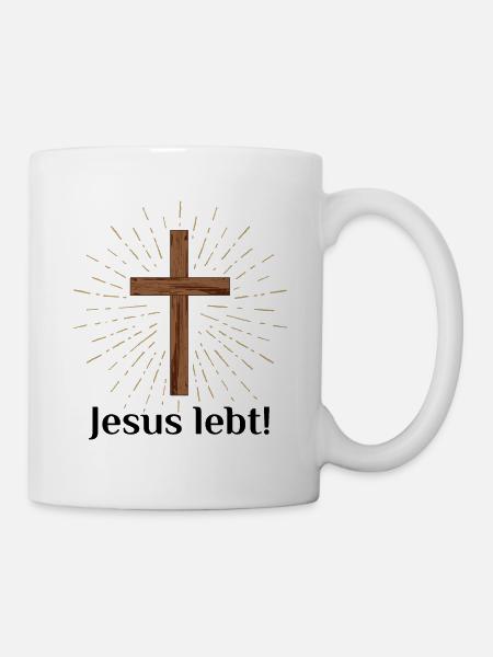 Jesus lebt wahrheit weg leben - Tasse - Weiß