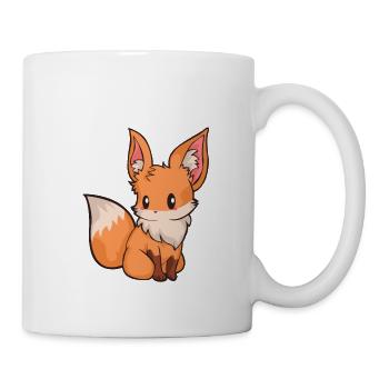 Chibi Comic Fox Dog Kawaii Cute Gift - Mug - white - Right